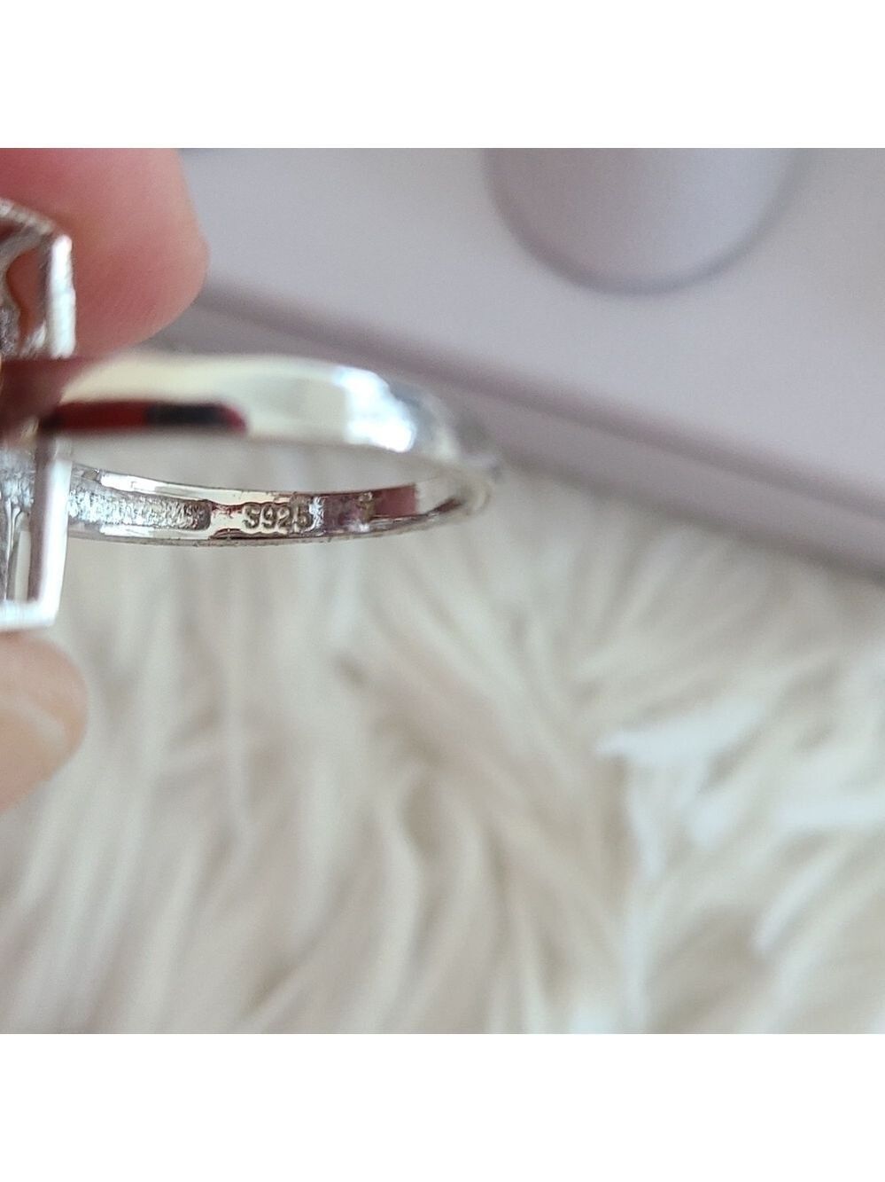 TRÏBE STERLING silver Plated Radiant shape CZ Engagement Ring Size 7 NWT - Picture 6 of 6